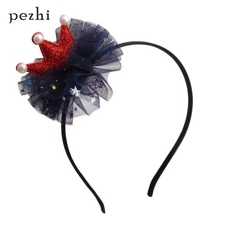 

New European and American jewelry children's hair accessories headdress cute girl mesh crown headband