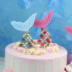 Для Свадебная вечеринка украшения торта Топпер поставки новых Русалка кекс выбирает дети с днем рождения торт топперы