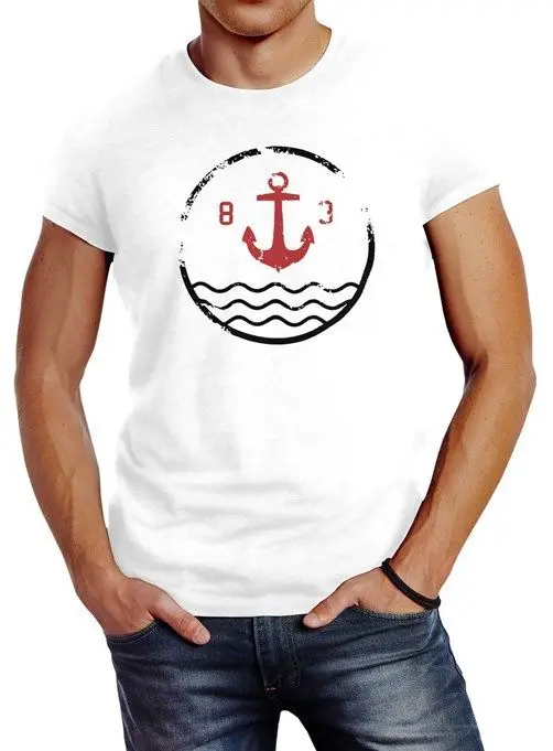 Herren футболка Anker Винтаж Wasser Slim Fit Neverless | Мужская одежда