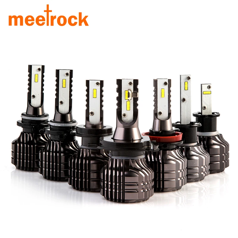 Meetrock 2 pcs new CSP 9000lm 52W H11 H1 HB3 9005 HB4 9006 H4 H7 Led Car Headlight source fanless auto fog light bulb white 12v diy ceramic h4 socket bulb connector orange white 2 pcs