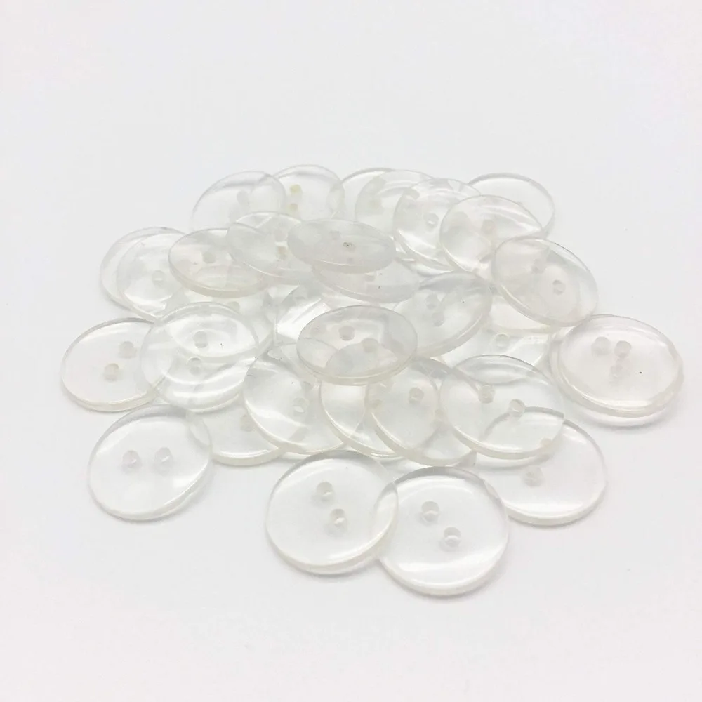 Buy 1000pcs 15mm Clear Transparent Resin Buttons Round