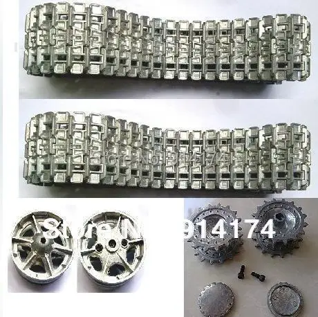 

henglong 3878 3878-1 1/16 RC tank upgrade parts metal  track + metal driving wheels  full set 6pcs/set  free shipping