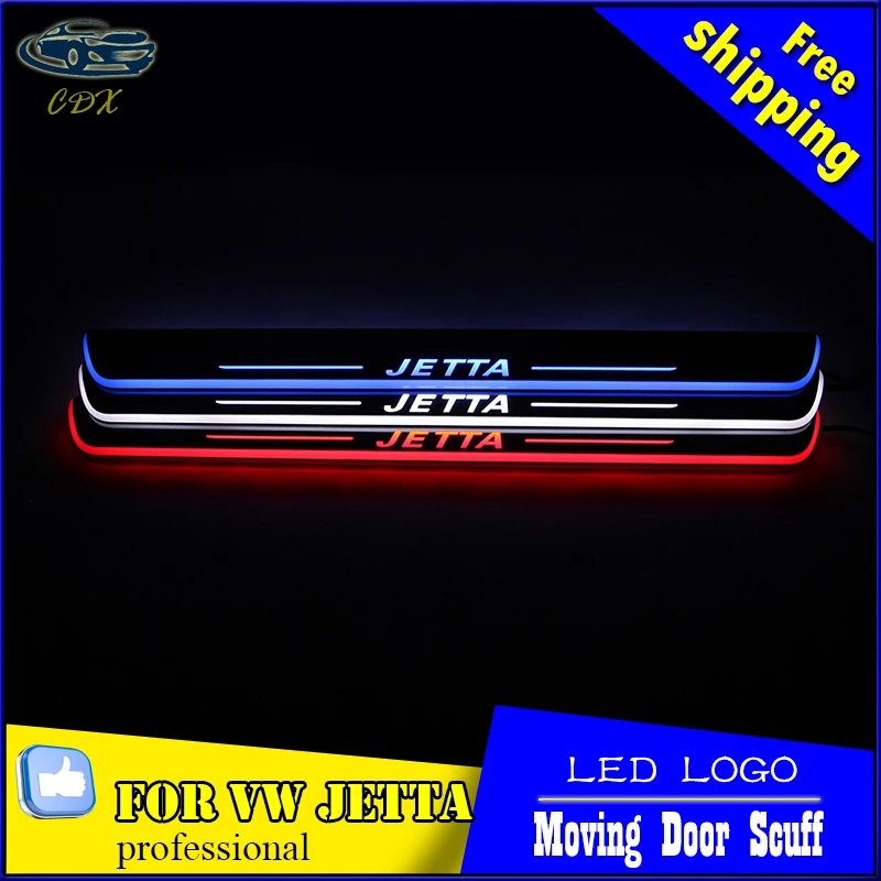 Led door sill for Volkswagen Vw JETTA 2013 to 2015 Led Moving light scuff plate pedal Front door 2pcs car styling for buick lacrosse excelle gt excelle xt verano light led moving front door scuff sticker sill plate pedal protector styling