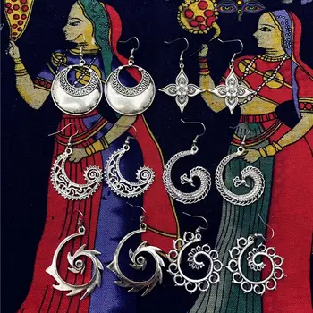 India Gypsy Thailand Ancient Silver Earrings Hippie Boo Wind Peacock Tribal Jewelry India Chiang Mai Middle East Nepal