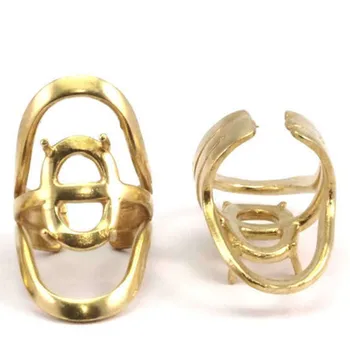 

2pc.. Raw Brass Adjustable . Rings. blank -yN147