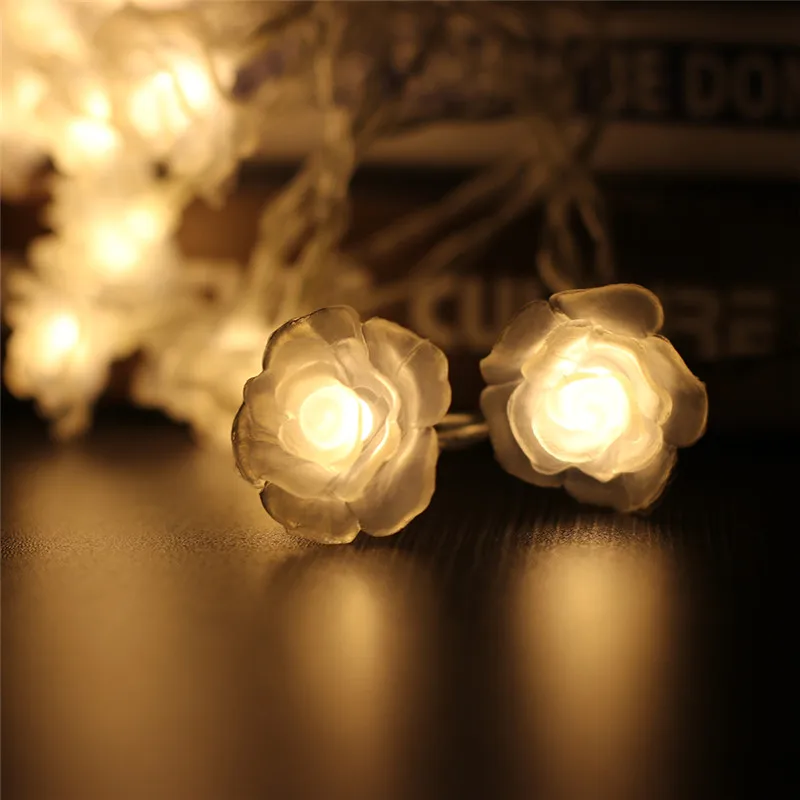 55pcs Milky Plastic Rose Flower for Fairy String Lights Holiday Lighting Novelty Romantic Wedding Party Christmas Decoration 55pcs Milky Plastic Rose Flower for Fairy String Lights Holiday Lighting Novelty Romantic Wedding Party Christmas Decoration