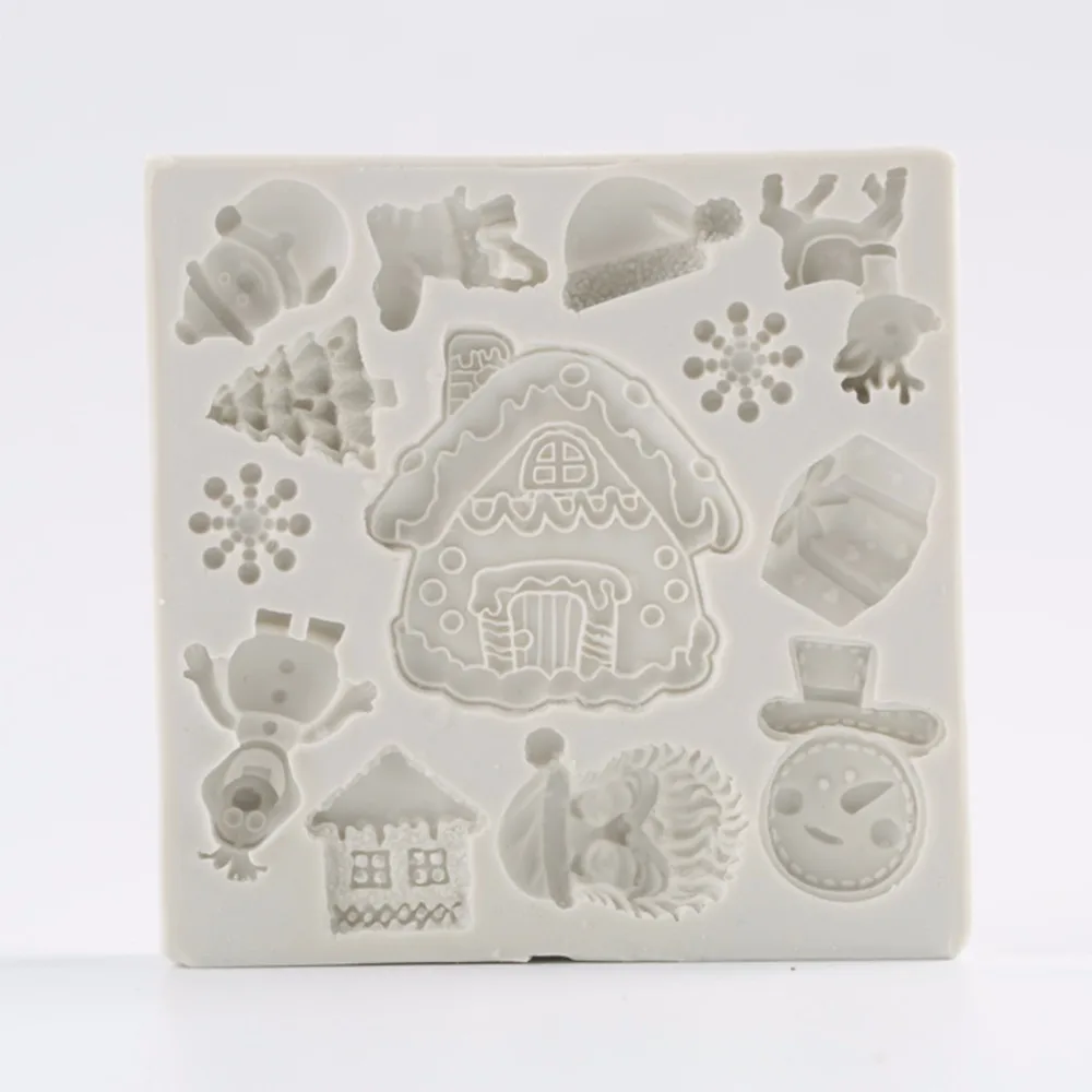 Yueyue Sugarcraft Christmas house Silicone mold fondant mold cake
