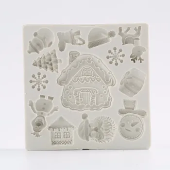 

Yueyue Sugarcraft Christmas house Silicone mold fondant mold cake decorating tools chocolate gumpaste mold