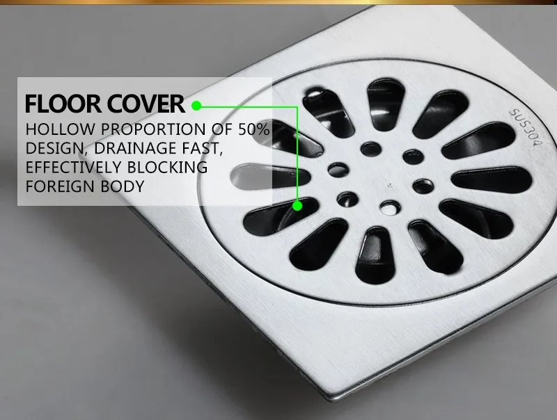 hm Floor Drain Linear Shower Floor Drains Bathroom Shower Drain Cover Stainless Steel SUS304 kitchen Filter Strainer Drainer (15)