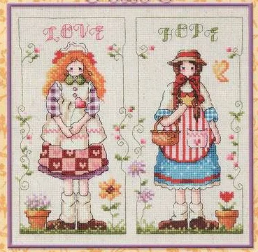 Fishxx Cross Stitch T648 cartoon [Small town girl]cotton thread and cloth , water-soluble,100% accurate,11CT,embroidery