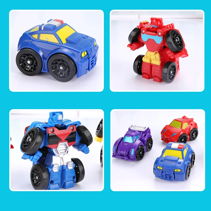 Cartoon Transformation Robot Action Figure Toys Mini Cars Robot Classic model Toys For Children Gifts Brinquedos