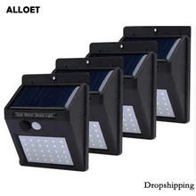 1-4 шт., 20/30 светодиодов, солнечный светильник, PIR датчик движения, солнечный садовый светильник, водонепроницаемый, для улицы, энергосберегающий, для улицы, двора, дорожка, лампа для дома