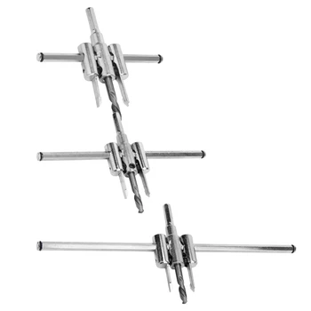 

Woodworking 30mm-120mm/200mm/300mm Adjustable Metal Wood Circle Hole Saw Drill Bit Cutter Kit DIY Tool Alloy Blade