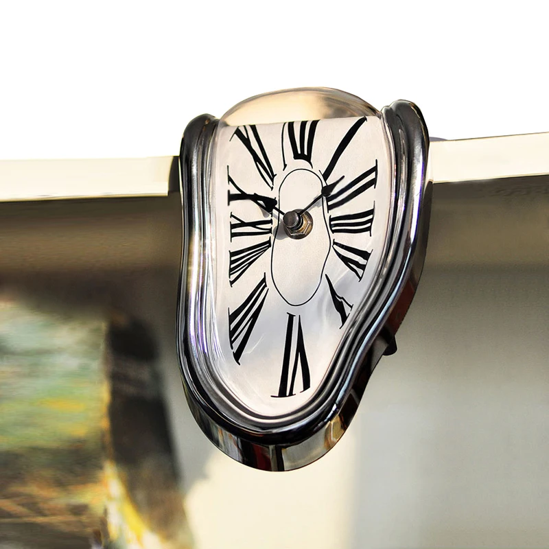 Novelty Desk Table Melting Clocks Right Angle Wall Bedside Alarm Modern Distorted Clock Novelty Desk Table Melting Clocks Right Angle Wall Bedside Alarm Modern Distorted Clock