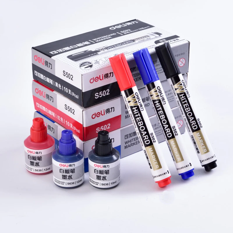 Erasable Whiteboard Marker Pen 3 pcs Whiteboard + 1 bottle ink set