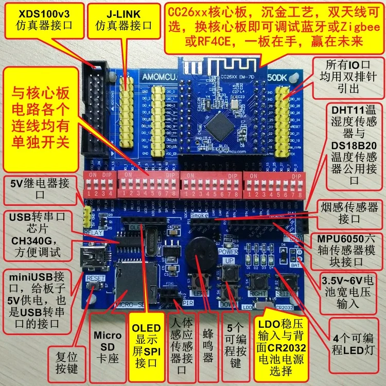 CC2650DK CC2640 CC2640R2F макетная плата Bluetooth 5