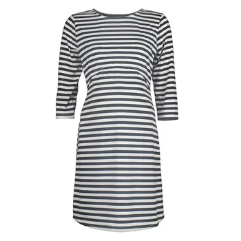 

Women Mother Black White Striped Pregnant Dress Multifunction Breastfeeding Nursing Baby For Maternity Dresses Clothing