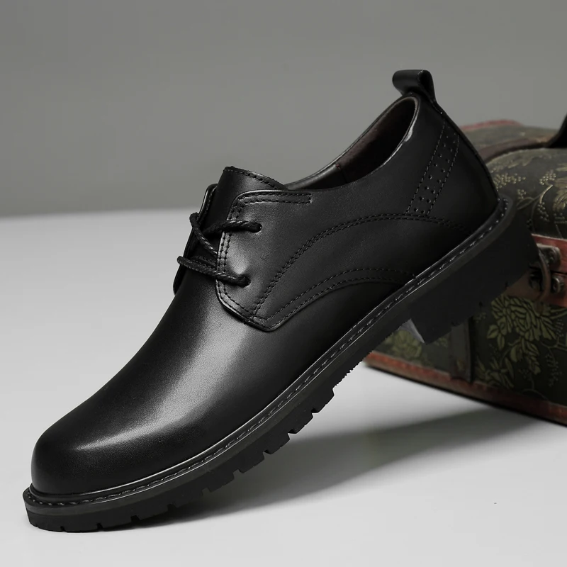 

genuine Leather Casual Shoes Men outdoor oxfords Shoes Fashion Business dress Footwear Breathable Sneaker Comfort Flats shoes 3