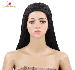 Golden Beauty 22inch Long Braided Box Braids Wig Natural Black Brown Synthetic Braiding Hair Wig for African Women Golden Beauty 22inch Long Braided Box Braids Wig Natural Black Brown Synthetic Braiding Hair Wig for African Women