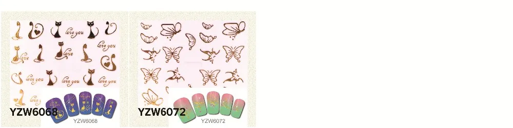 YZWLE 1 лист Горячие золотые стикеры 3D на ногти Nail Art DIY ногтей декоративные наклейки фольга обертывания Маникюр Инструменты для укладки(YZW-6023