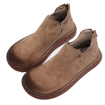 

Japanese Retro Genuine Leather Martin Boots Winter New British Wind Short Boots Big Head Doll Boots Wild Booties Single Boots
