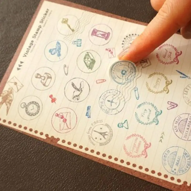 10.3 X 14.8cm Cartoon Papier Sticker Vintage Retro Letter Sticker Diary Scrapbooking Stamp Paper Decorative Sticker Set