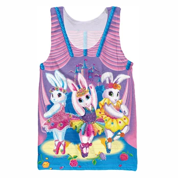 YX GIRL 2018 summer new style Cool vest Fashion Mens 3d Vest Cute animal Lisa Frank Print Unisex Casual Tank tops color as the picture