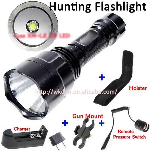 

C8 led flashlight hunting torch cree xm-l2 u3 ultra bright camping light 1mode waterproof bicycle Light use 18650 battery