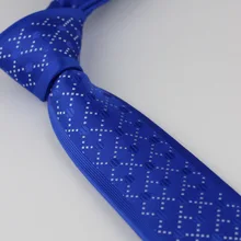 Мужские галстуки для костюма дизайн граница Королевский синий с белым клетчатым шейный платок из микрофибры обтягивающий галстук 6 см платье рубашки Свадебный галстук