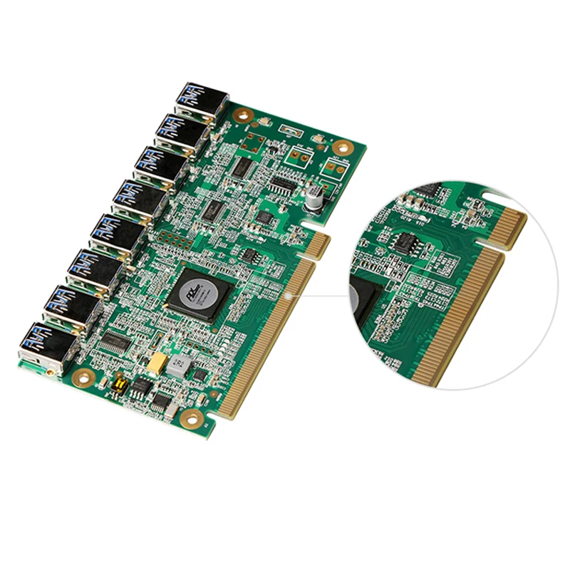 От 1 до 8 PCIe машина майнера Графика Расширение карты шнур PCI-E 16X поворот 8 Порты и разъёмы USB3.0 PCIE карты расширения API BTC LTC ETH
