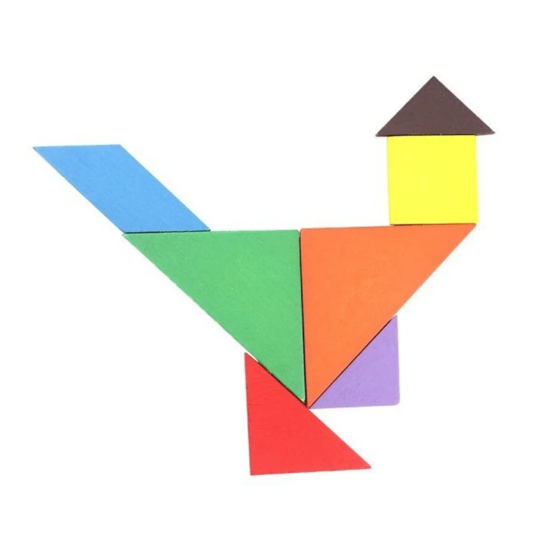 1 комплект Детские Tangram деревянные игрушки-паззлы для детей детские 3D развивающие игрушки головоломки игры модель умственного развития подарки