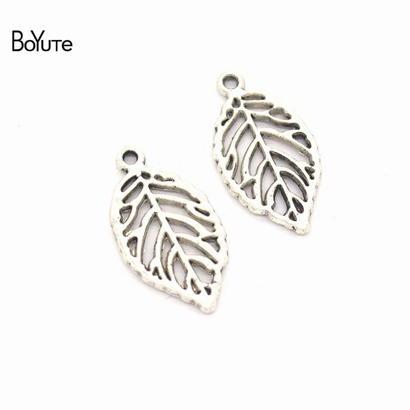 BoYuTe (50 PiecesLot) Metal Alloy 2715MM Hollow Out Leaf Pendant Charms Diy Hand Made Jewelry Accessories Wholesale (3)