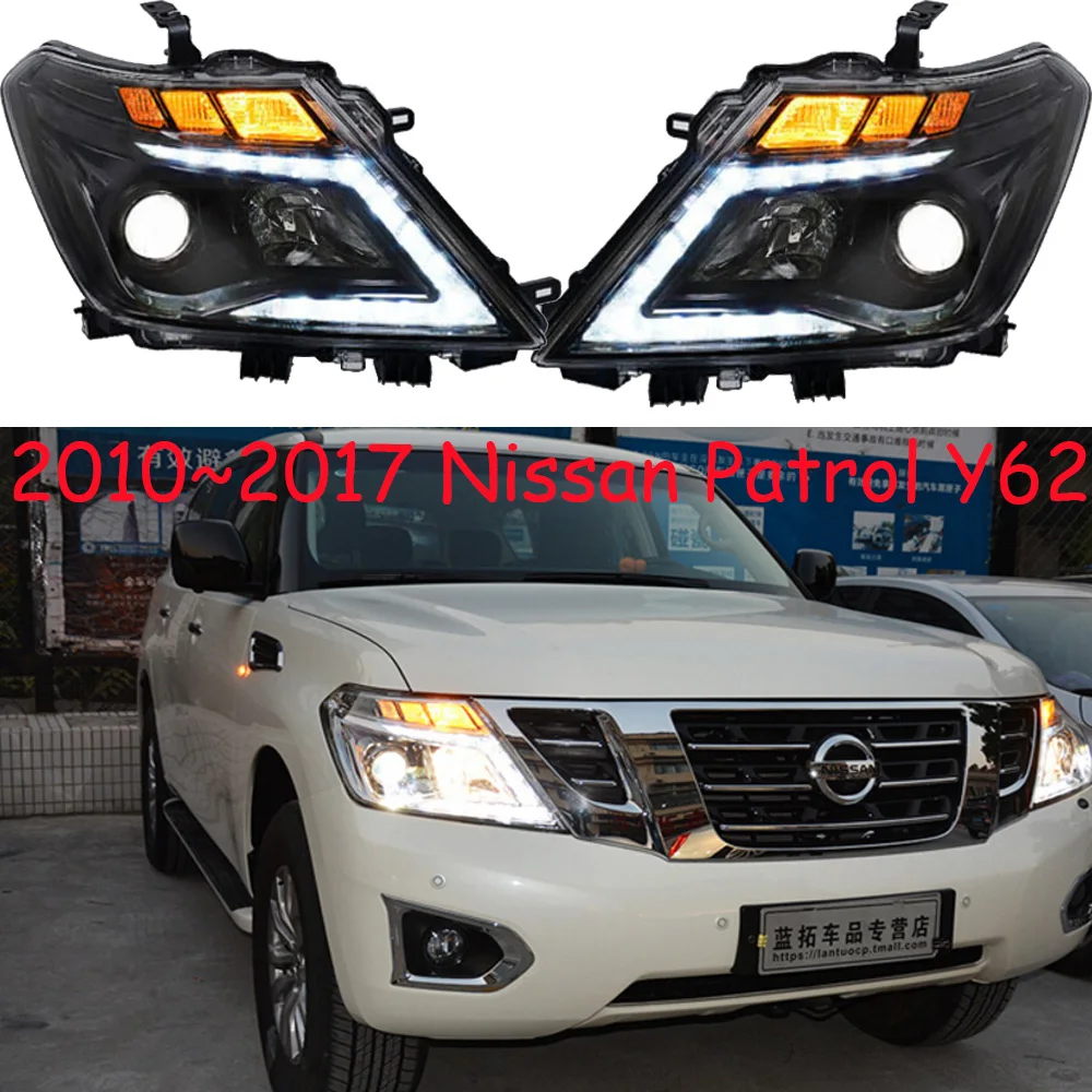 

car Head light For patrol Headlights Y62 2010 2011 2012 2013 2014 2015 2016 2017year patrol headlight DRL HI LO HID xenon