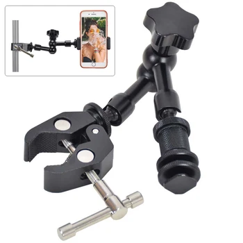 

Photo Studio 7" 7Inch Articulating Magic Arm + Super Clamp Holder Bracket for DSLR Rig Camera to Monitor LED Lamp Lighting Set