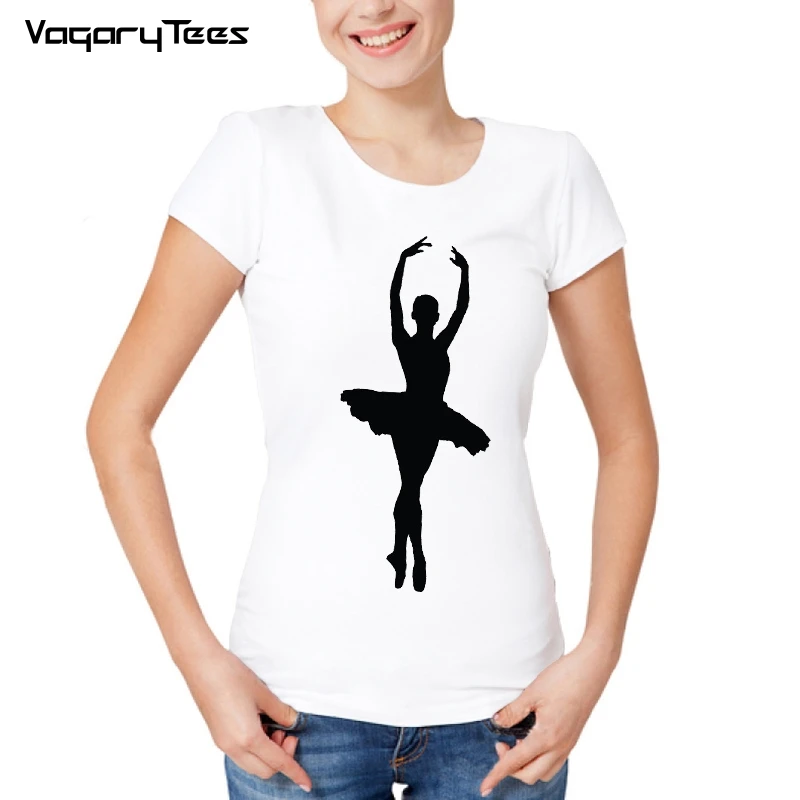 VagaryTees 2019 элегантные балетки для танцев осанки Дизайн Женские топы милые футболки