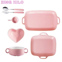 XING KILO Japanese-style couple ceramic cutlery set one hand and dinner plate soup bowl Western plate breakfast plate set XING KILO Japanese-style couple ceramic cutlery set one hand and dinner plate soup bowl Western plate breakfast plate set