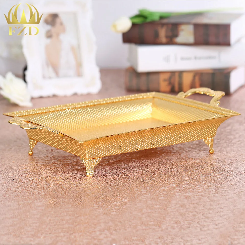 Buy FANGZHIDI Metal Fruit Platter Serving Tray Rectangular Serving Trays