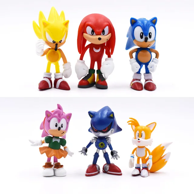 6pcs set 7cm sonic