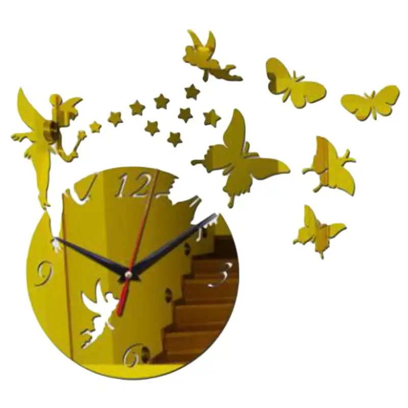 Wall Clock Sticker Frameless Fashion Mirror Surface Sticker DIY Wall Clock For Home