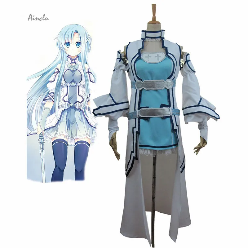 

Ainclu Free Shipping Costume Sword Art Online ALO Alfheim Online Yuki Asuna Cosplay Costume For Kids Costume and Adult Costume