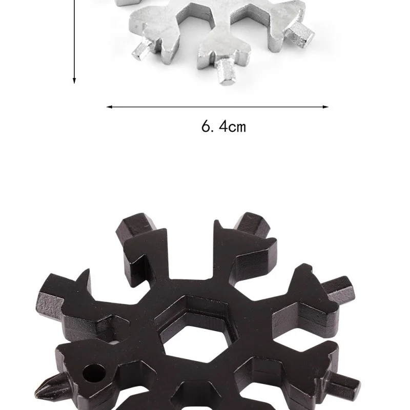 18 в 1 Снежинка из нержавеющей стали многофункциональный инструмент карты Открытый туристическое снаряжение Пешие прогулки карманный мини EDC выживания брелок с инструментами шестерни