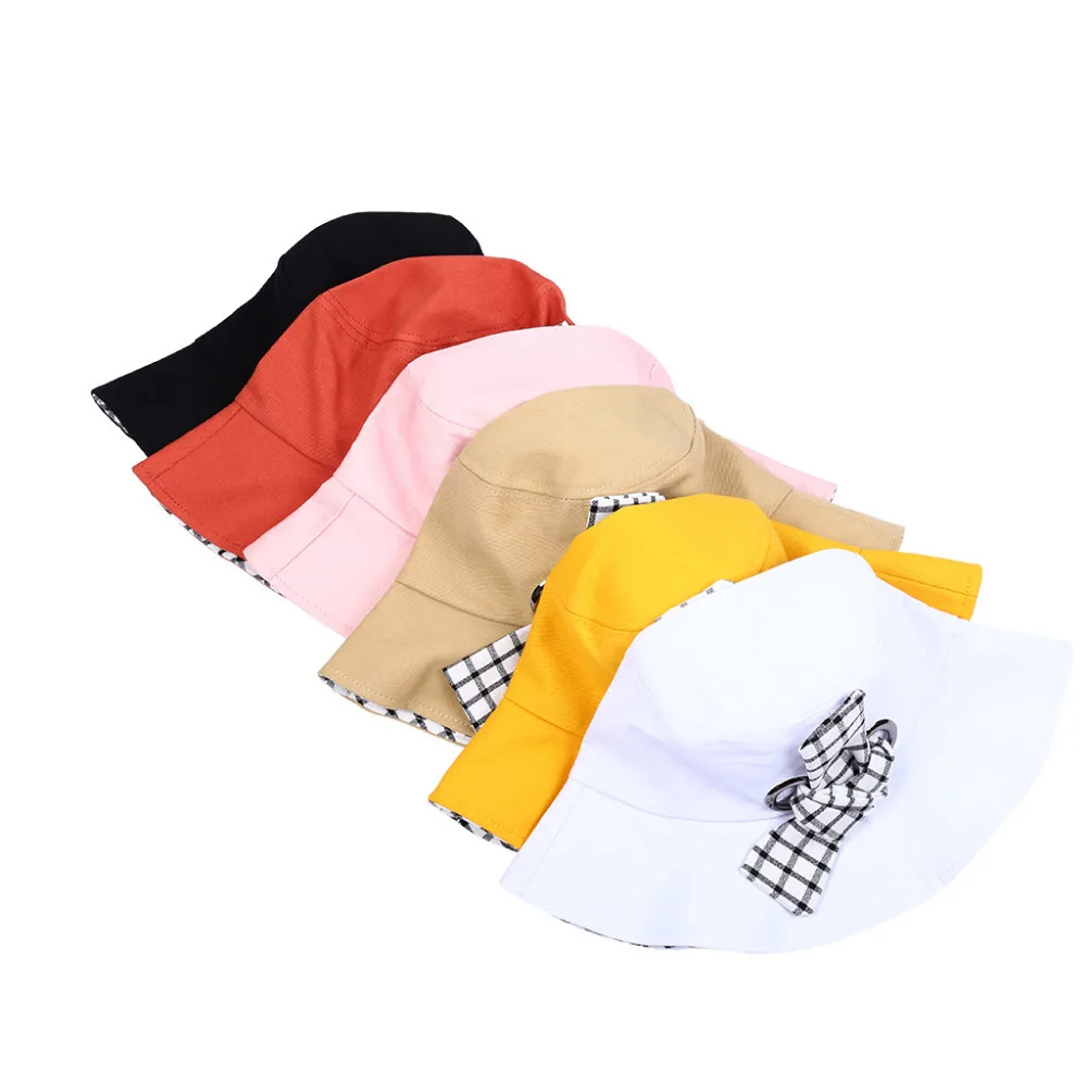 2019 Woman summer sexy visor beach hat cotton wild plaid pretty beach hat fashionable folding outdoor sports beach hat 40J5 (6)