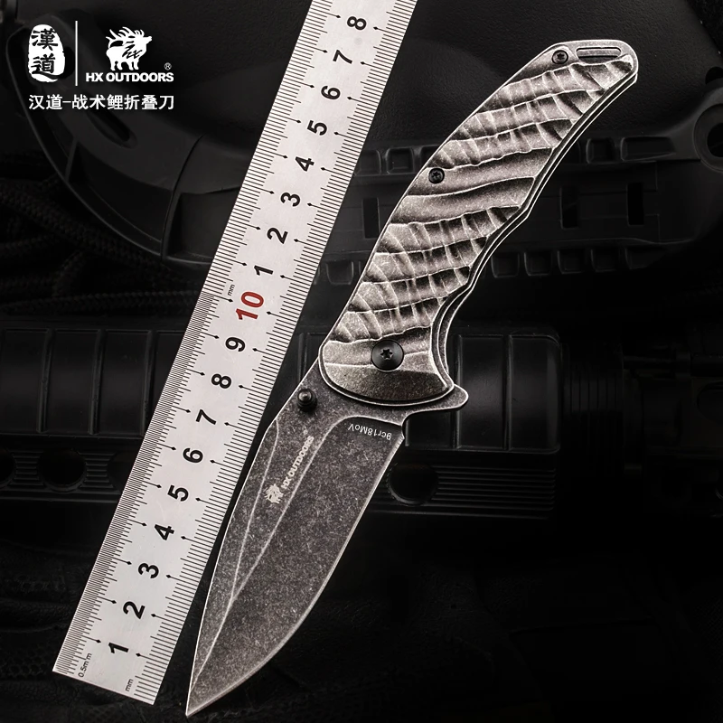 

HX OUTDOORS Fast Opening Outdoor Fruit Knife Folding Self-defense Wilderness Survival 9CR18MOV Steel Blade Small Sharp Knives