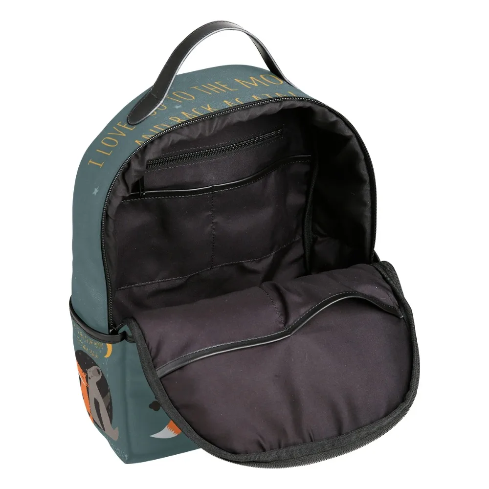 ALAZA, Классический рюкзак с принтом медведя и лисы, женские повседневные дорожные сумки для школы, Подростковый рюкзак, настраиваемый