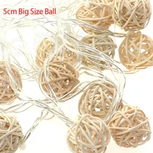 5 см большой шар привело Рождество елка огни 5 м 20 светодиоды LED Ball Строка лампы Свадьба Сад кулон гирлянды тимбо лампа 110 В/220 В