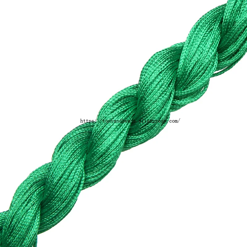 1 лот = 1 рулон имеет 20 ярдов) 1 мм китайский узел нейлоновый макраме моток веревки выбрать 12 цветов для ювелирных изделий - Цвет: Green