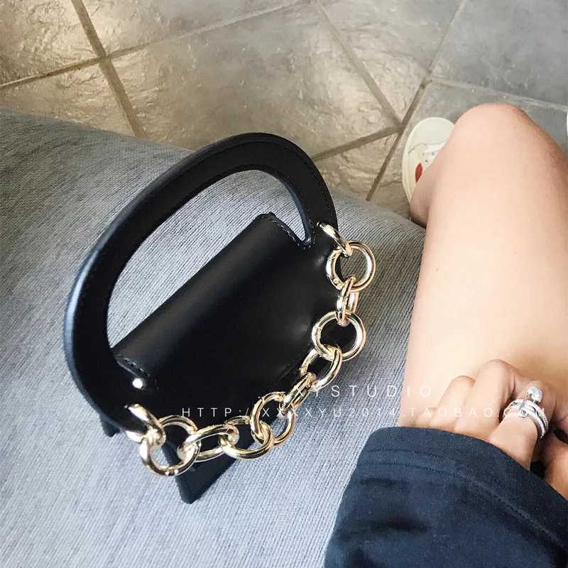 

Mini Round Handle Chains Handbags Women Messenger Bag Small PU Leather Shoulder Crossbody Bags Ladies Designer Clutch Totes INS