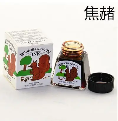 Winsor Newton Красочные Чернила краски 14 мл для Dip Ручка - Цвет: Burnt Sienna