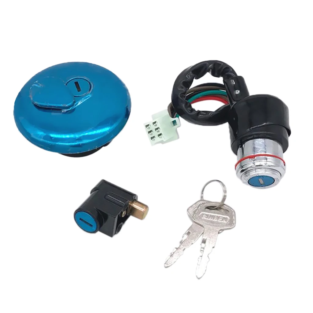 1 Set Motorbike Ignition Switch Fuel Gas Cap Cover Steering Lock Key Set For Suzuki GN 125 Motorcycle Ignition Accessories