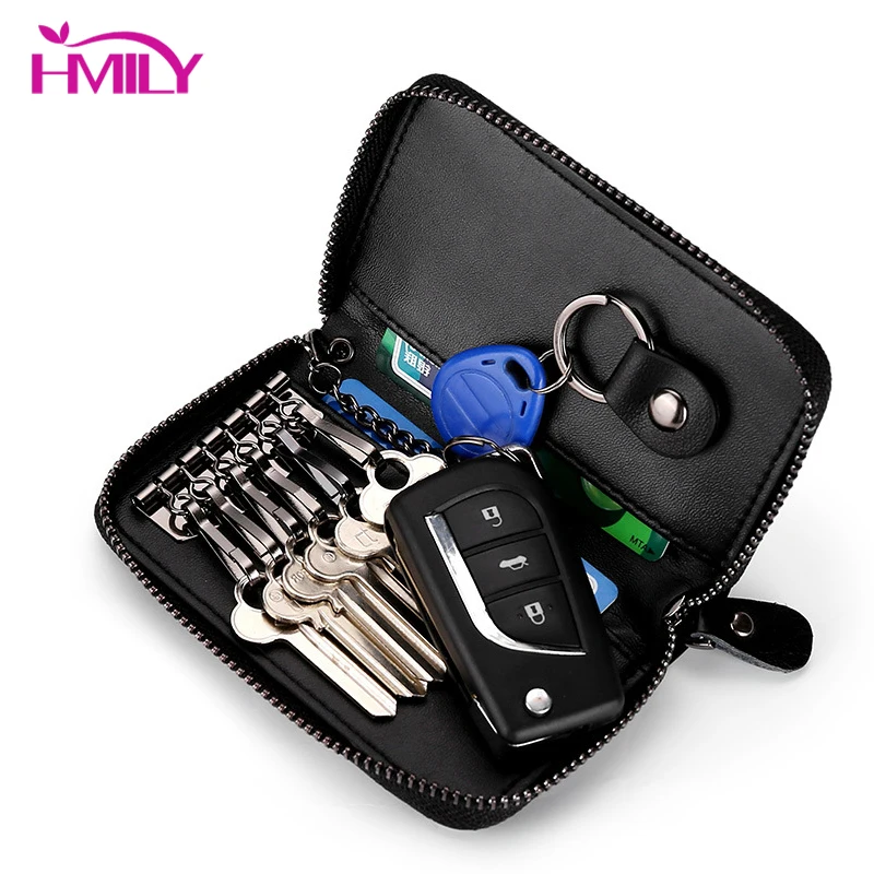 

HMILY Key Wallets Men & Women Genuine Leather Female Car Key Bag Multi Function Key Case Fashion Housekeeper Key Holders Bag